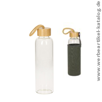 Glasflasche Bamboo, 0,55 Liter als Werbegeschenk fr Ihre Kunden! 