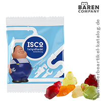 Herr Bert  Fruchtgummi - süße Gummibärchen als Werbeartikel, auf Wunsch auch mit kompostierbarer Folie und Druckfarben! 