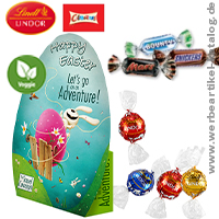 Konturen-Schachtel Ei mit Lindor Kugeln oder mit Celebrations - se Werbegeschenke zu Ostern!