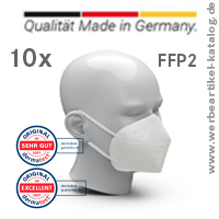 Atemschutzmaske CareAir FFP2, 10-er Set - als Corona Werbeartikel auch mit Logodruck erhältlich.