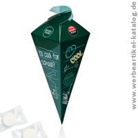 Energy Bag, Werbeartikel Traubenzucker Erdbeergeschmack in Box in Schultten-Form