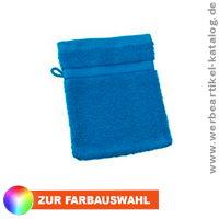 Flannel Waschhandschuh - Werbeartikel in dezentem Design. 