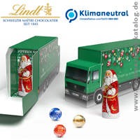 LINDT LINDOR ADVENTSKALENDER LKW mit Lindt Schoko Nikolaus ECO - se Weihnachtsgeschenke fr Kunden. 