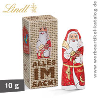 Lindt Weihnachtsmann 10 g Werbebox - Schokoladen Nikolaus als Werbeartikel Weihnachten!