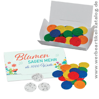 Buntes Samenkonfetti, Werbeartikel fr einen bunten Blumengarten! 