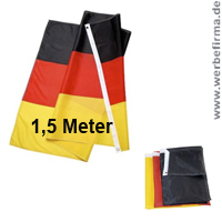 Große Deutschland-Flagge mit 2 Metallösen, als Werbeartikel für Fussball Fans.