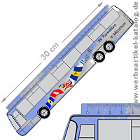 Konturenlineal Reisebus, als Werbeartikel mit Ihrem Logo bedruckt.