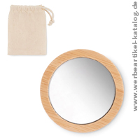 MALAY Taschenspiegel aus Bambus, als Werbeartikel fr Kunden und Mitarbeiter