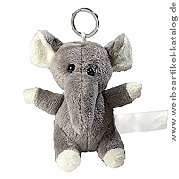 Plsch-Schlsselanhnger Elefant, als Streuartikel mit Ihrem Logo. 