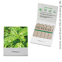 Samen Stick - grüne Grüße im Streichholz-Briefchen-Format als Werbemittel verschenken! 