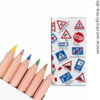 Verkehrszeichen Buntstifte für Kinder, Werbeartikel die Sinn machen