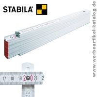Werbeartikel Zollstock Stabila Serie 700, bedruckt mit Ihrem Logo, Farbe wei
